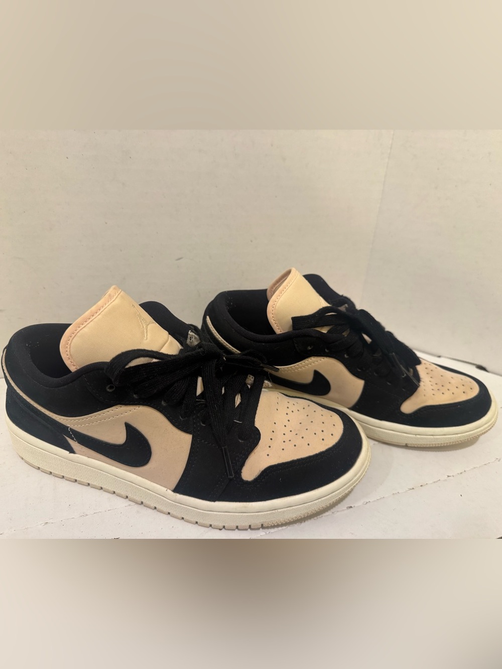 Nike Air Jordan Black Guava Ice (pale pink). Women’s 7.5. Discontinued color.
